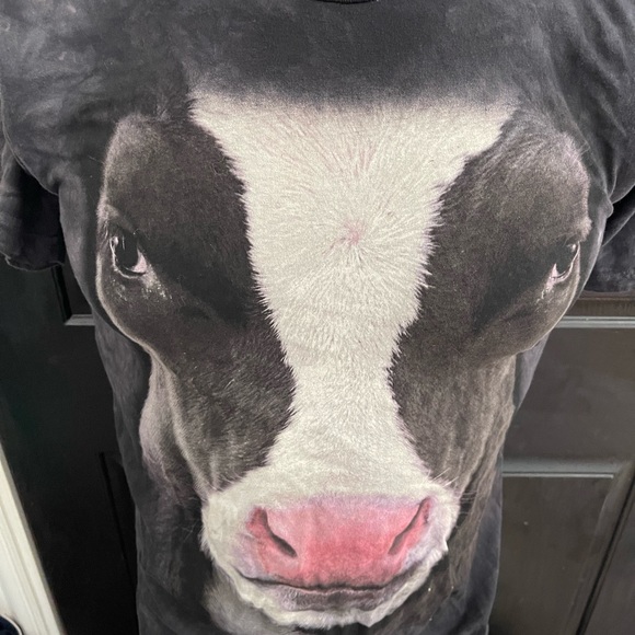 The Mountain : Tie Dye Cow Shirt : Black Tee : Adult Medium - Picture 2 of 3